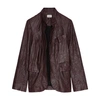 Zadig & Voltaire Verys Crumpled Leather Jacket In Chocolate