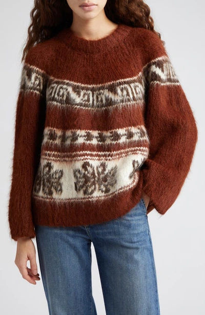 Bode Women's Nobska Fair Isle-inspired Jumper In Brown