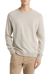 Vince Birdseye Jacquard Wool, Cotton & Cashmere Sweater In Pumice Rock Pearl