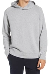 Vince Men's Suede Jersey Popover Hoodie In Heather Grey