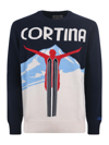 Mc2 Saint Barth Turbone 61 Intarsia-knit Jumper In Blu Scuro/panna