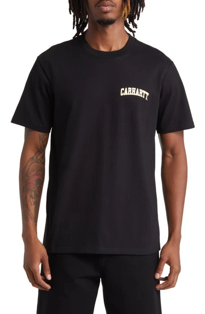 Carhartt University Script Logo T-shirt In 黑色