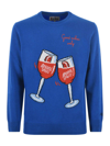 Mc2 Saint Barth Man Sweater With Aperol Spritz Print Aperol Special Edition In Blue