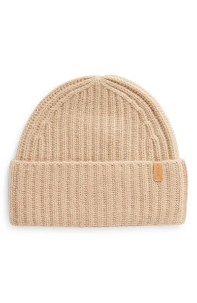 Vince Knit Cashmere Hat In Tan