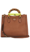 Fwrd Renew Gucci Diana Bamboo Leather Handbag In Brown