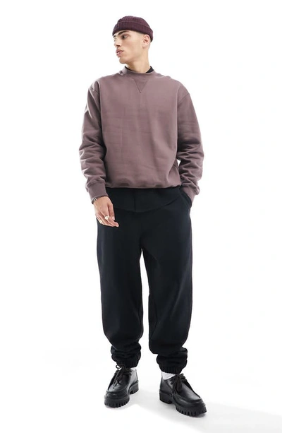 Asos Design Oversize Heavyweight Cotton Sweatshirt In Brown