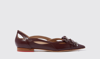 Scarosso Cherry Leather Ballerina Shoes In Bordeaux - Calf