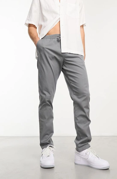 Asos Design Pull On Pants In Gray