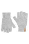 Vince Boiled Cashmere Fingerless Gloves In Heather Gray