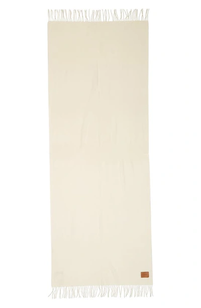 Vince Milled Fringe Trim Merino Wool Wrap In White