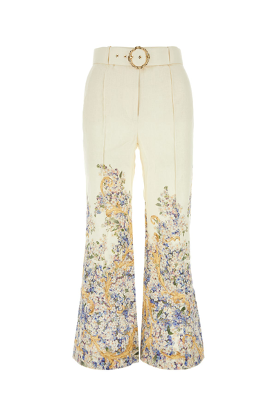 Zimmermann Flare Trouser In Beige