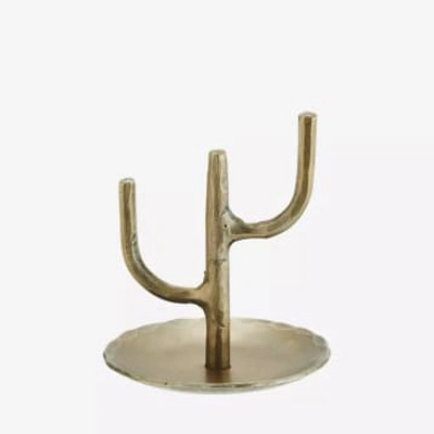 Madam Stoltz Hand Forged Iron Ring Stand In Gold