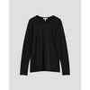 Rag & Bone Long-sleeved Crew Neck Cotton T-shirt In Black