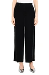 Theory Velvet Relax Straight-leg Pants In Black