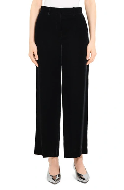 Theory Velvet Relax Straight-leg Pants In Mink