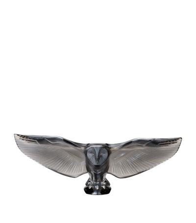 Lalique Barn Owl Sculpture In Metallic