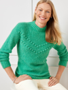 Talbots Plus Size - Chevron Knit Mockneck Sweater - Vivid Jade - 3x  In Vivid Jade