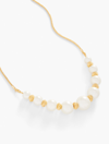 TALBOTS UPTOWN PEARL STATEMENT NECKLACE - IVORY PEARL/GOLD - 001 TALBOTS