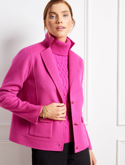 Talbots Double Face Wool Blend Cropped Jacket - Violet Rose - 16