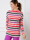 Talbots Button Detail Pullover Sweater - Alpine Stripe - Splendid Coral - 3x  In Splendid Coral