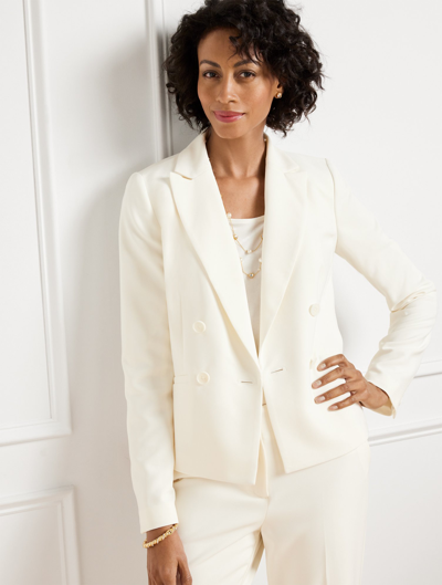 Talbots Petite - Stretch Crepe Double Breasted Blazer - Ivory - 16