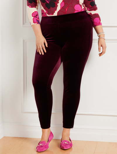 Talbots Velvet Leggings - Rich Burgundy - 22