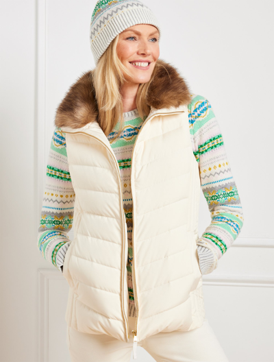 Talbots Down Puffer Vest - Ivory - 3x