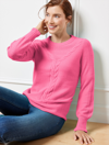 Talbots Cable Knit Crewneck Sweater - French Pink - 1x