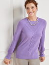 Talbots Cable Knit Crewneck Sweater - Winter Plum - 3x