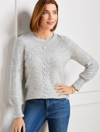 Talbots Cable Knit Crewneck Sweater - Grey Sky Heather - 3x