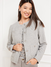 Talbots Bicolor Herringbone Shetland Jacket - Grey/ivory - 10  In Grey,ivory