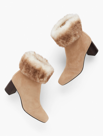 Talbots Crawford Shearling Bootie - Suede - Light Acorn - 7m
