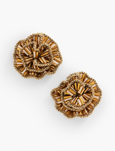Talbots Mignonne Gavigan For  Embellished Swirl Stud Earrings - Gold - 001