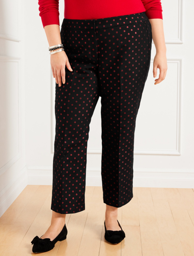 Talbots Plus Size - Plus Exclusive Kick Crop Pants - Holiday Dot - Black/red - 20  In Black,red