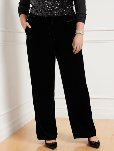 Talbots Effortless Velvet Wide Leg Pants - Black - 20