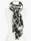 Talbots Frosting Plaid Oblong Scarf - Black - 001  In Black
