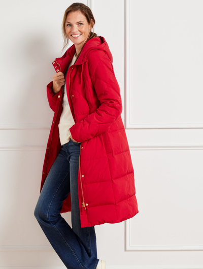 Talbots Hooded Down Puffer Coat - Red - 2x