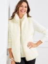 Talbots Faux Fur Vest - Ivory - 3x