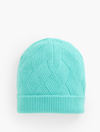 Talbots Basketweave Cashmere Knit Beanie - Cool Turquoise - 001