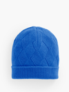 Talbots Basketweave Cashmere Knit Beanie - Blue Majesty - 001