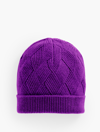 Talbots Basketweave Cashmere Knit Beanie - Purple Majesty - 001