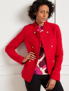 Talbots Double Breasted Boiled Wool Blend Coat - Red - 18