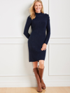 Talbots Shaker Stitch Tweed Sweater Dress - Indigo - 3x