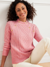 Talbots Plus Size - Cable Knit Mockneck Sweater - Light French Pink Heather - 2x