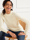 Talbots Plus Size - Cable Knit Mockneck Sweater - Ivory - X