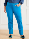 Talbots Plus Size - Velveteen Straight Leg Pants - Curvy Fit - Blue Chill - 20