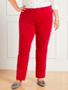 Talbots Plus Size - Velveteen Straight Leg Pants - Curvy Fit - Red - 24
