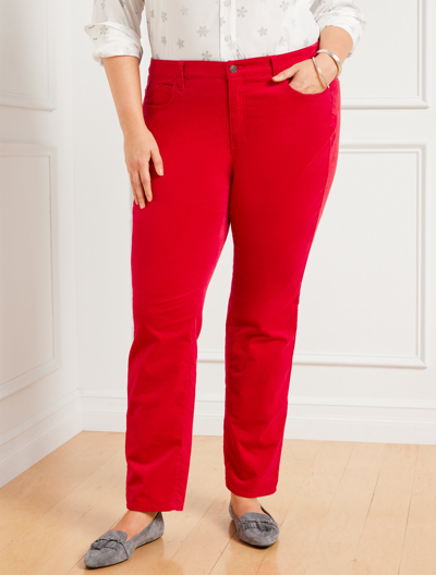 Talbots Velveteen Straight Leg Pants - Red - 14