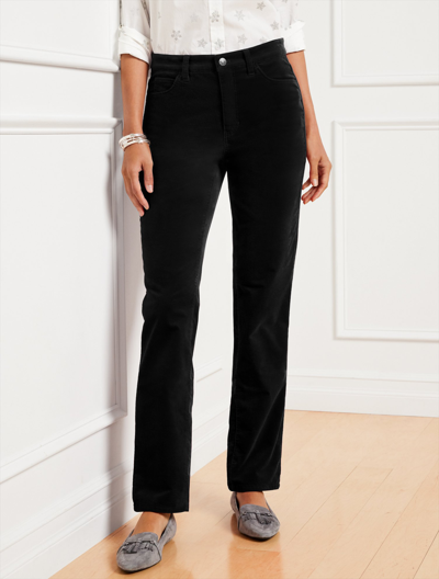 Talbots Velveteen Straight Leg Pants - Black - 18  In Black