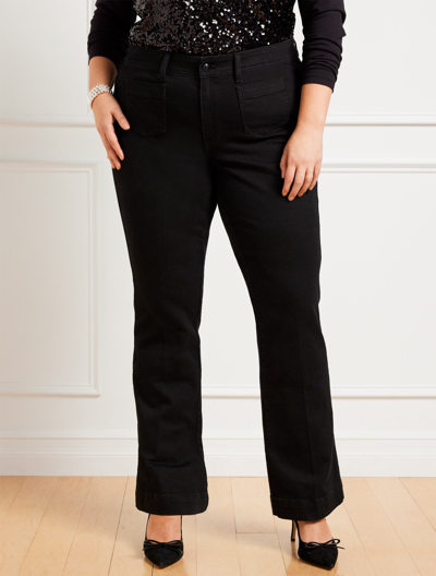 Talbots Plus Size - High Waist Flare Leg Jeans - Black - 18